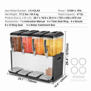 Charger l'image dans la visionneuse de galerie, Amocart 4 Tanks Commercial Beverage Dispenser 10L/12L Per Tank Juice Dispenser Stainless Steel Ice Tea Drink Machine