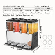 Charger l'image dans la visionneuse de galerie, Amocart Commercial Beverage Dispenser 4 Tanks 10L/12L Per Tank Juice Dispenser Stainless Steel Ice Tea Drink Machine