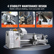 Charger l'image dans la visionneuse de galerie, Amocart 750W Metal Lathe Machine Brushless 8.3"x29.5" / 210mm*736mm 50-2500RPM Continuously Variable, DIY Metal Working Turning