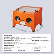 Bild in Galerie-Viewer laden, Amocart Sandblasting Cabinet 25/40/60 Gallon Portable Benchtop Sand Blaster with Blasting Gun Nozzles for Paint Stain Rust