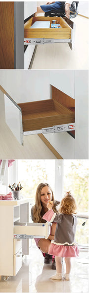 Bild in Galerie-Viewer laden, Amocart Drawer Slides Side Mount Rails Heavy Duty Full Extension Steel Track Noiseless Guide Cabinet 100Lbs Load Capacity