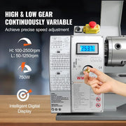 Charger l'image dans la visionneuse de galerie, Amocart 750W Metal Lathe Machine Brushless 8.3"x29.5" / 210mm*736mm 50-2500RPM Continuously Variable, DIY Metal Working Turning