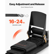 Charger l'image dans la visionneuse de galerie, Amocart 2pcs 2/4ft Retractable Ratchet Straps with S Hooks 2in Cargo Ratchet Tie Down Luggage Belt Strap for Trailers Vehicles