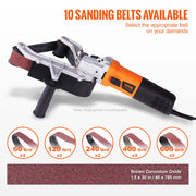 Load image into Gallery viewer, Amocart Belt Sander Adapter for Angle Grinder Pipe Tube Sanding Attachment with 5/8-11" Imperial Thread and 10PCS Sanding Belts