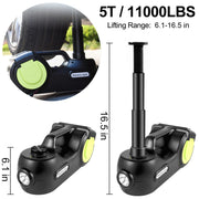 Charger l'image dans la visionneuse de galerie, Amocart 4-In-1 Electric Car Jack 12V 5T Portable Hydraulic Jack Impact Wrench Tire Compressor Lifting LED Light Car Repair Tool