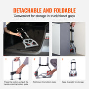 Charger l'image dans la visionneuse de galerie, Amocart 176 lbs Folding Hand Truck Dolly Aluminum Stair Climbing Cart with Telescoping Handle Luggage Trolley for Home Shopping