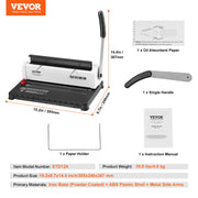 Charger l'image dans la visionneuse de galerie, Amocart Coil Spiral Binding Machine Manual Book Maker 34-Holes Binding 120 Sheets Punch Binder Adjustable Coil Binding Spines