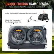 Charger l'image dans la visionneuse de galerie, Amocart 88lbs Dog Bike Trailer Pet Cart Bicycle Carrier with Wheels Coupler Reflectors Flag Collapsible to Store for Dogs
