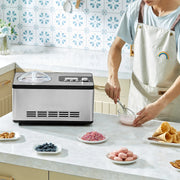 Bild in Galerie-Viewer laden, Amocart Automatic Ice Cream Maker with Built-in Compressor 2 Quart No Pre-freezing Fruit Yogurt Machine Electric Sorbet Maker