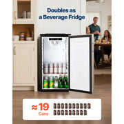 Load image into Gallery viewer, Amocart Beer Kegerator Single Tap Commercial Draft Beer Dispenser for D system W/ Shelves Hold 1 Sixth Keg 2.5lbs CO2 Tank 92L