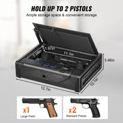 Bild in Galerie-Viewer laden, Amocart Gun Safe Q235 Steel Pistol Safe 3-Way Quick Access Firearm Case Gun Box Advanced Biometric Technology Travel Gun Safe