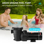 Load image into Gallery viewer, Amocart Swimming Pool Pump 1.5HP / 2.0HP Single Speed Pumps for Above Ground Pool with Strainer Filter Basket ETL Certification