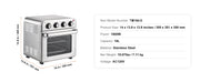 Charger l'image dans la visionneuse de galerie, Amocart 18L 1700W Air Fryer Toaster Oven Stainless Steel Toaster Ovens Countertop Combo with Grill Home and Commercial Use