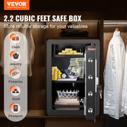 Bild in Galerie-Viewer laden, SucceBuy Electric Safe 2.2/1.8 Cubic Feet Fingerprint&Digital Security Cabinet Safe W/ Fire-proof Bag for Cash Jewelry Documents