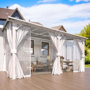 Load image into Gallery viewer, Hard Top Lean-to Gazebo Pergola Curtains & Netting Wall-Mounted Patio Deck Awning, Custom