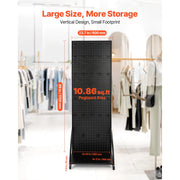 Bild in Galerie-Viewer laden, Amocart Standing Pegboard Display with Casters & 30 Hooks Thickened Steel Peg Board Panel for Retail Store Jewelry Shop