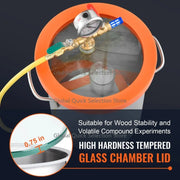 Load image into Gallery viewer, Amocart 3/5 Gal Upgraded Tempered Glass Lid Vacuum Degassing Chamber 304 Stainless Steel for Stabilizing Wood, Resin Degassing