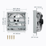 Bild in Galerie-Viewer laden, Amocart Shutter Exhaust Fan 12'' with Temperature Humidity Controller EC/AC-motor 940 CFM 10-Speed Adjustable Wall Mount Attic