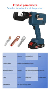 Load image into Gallery viewer, Portable Electric Hydraulic Crimping Plier SME-70 4-70mm² Lithium Battery Copper Aluminum Terminal Charging for Electrician