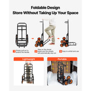 Charger l'image dans la visionneuse de galerie, Amocart 220LBS Stair Climbing Cart Folding Trolley Cart with Telescoping Handle & Wheels Stair Climber Dolly for Home Warehouse