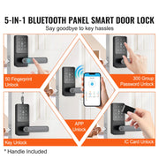 Charger l'image dans la visionneuse de galerie, Amocart Smart Lock 5 in 1 Smart Door Knob Fingerprint Deadbolt with App Control Bluetooth Smart Lock Keyless Entry Door Lock