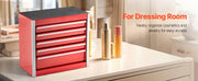 Charger l'image dans la visionneuse de galerie, Amocart 5-Drawer 8.6in Metal Tool Box Red/Black Portable Small Tool Chest with PP Feet Pads for Garage Workshop Tools Storage