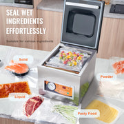 Bild in Galerie-Viewer laden, Amocart DZ-260S Chamber Vacuum Sealer 260W Vacuum Packing Machine with 10.2" Sealing Length for Wet Foods Meats Home Kitchen