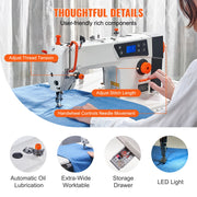 Bild in Galerie-Viewer laden, Amocart Industrial Sewing Machine Upgraded 550W Servo Motor with Table Stand 5000s.p.m Heavy Duty Lockstitch Sewing Machine