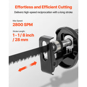 Bild in Galerie-Viewer laden, Amocart Corded Reciprocating Saw 120 Volt 7.5 Amp 2800 SPM Variable Speed, 1-1/8 inch Stroke Length Electric Reciprocating Saw