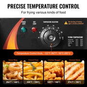Bild in Galerie-Viewer laden, Amocart 12L Electric Deep Fryer w/Dual Removable Tanks Commercial Countertop Fryer for Chicken French Fries Frying Chips