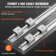 Load image into Gallery viewer, Amocart 2PCS Linear Guide Rails SBR12 SBR16 SBR20 SBR25 800-2200mm & 4PCS UU Bearing Blocks Smooth Motion DIY Mills CNC Parts