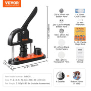 Bild in Galerie-Viewer laden, Amocart Button Maker 25/32/58 Pin Maker with Button Parts Ergonomic Arc Handle Punch Press Kit Button Maker Machine