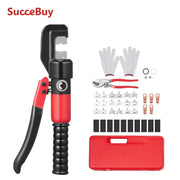 Charger l'image dans la visionneuse de galerie, SucceBuy AWG12-2/0 Crimping Tool Copper And Aluminum Terminal Battery Lug Hydraulic Crimper,with a Cutting Pliers, Gloves