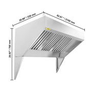 Bild in Galerie-Viewer laden, Amocart 4/5/6/7/8/9FT Commercial Exhaust 201 Stainless Steel Concession Hood Under Cabinet Range Hood Kitchen Vent Hood Sliver