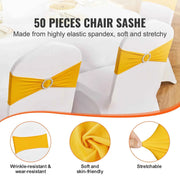 Charger l'image dans la visionneuse de galerie, Amocart 50pcs Stretch Spandex Chair Sashes Chair Sashes Bands for Wedding Party Banquet Decoration Elastic Bulk Chair Cover