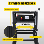 Load image into Gallery viewer, Amocart Electric Planer 12.5/13 inch Thicknesser Wood Planer With Stand & Dust Exhaust 1800W 8000RPM for Woodworking Power Tool