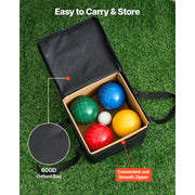 Charger l'image dans la visionneuse de galerie, Amocart Bocce Ball Set 8 Resin Balls with Pallino Carry Bag and Measuring Rope Multi Color for Beach Lawn and Backyard Games