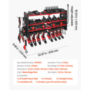 Load image into Gallery viewer, Amocart 3 Tire Power Tool Organizer Drill Storage Rack with Charging Station & Side Pegboard Tool Organizer for Garage Workshop