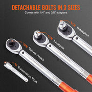Bild in Galerie-Viewer laden, Amocart Torque Wrench Set Drive Click Torque Wrench Dual-Direction Adjustable Mechanical Dual Range Scales Torque Wrench Kit