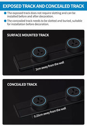 Charger l'image dans la visionneuse de galerie, Wall power rail socket, kitchen aluminum expansion socket 40cm 50cm, built-in socket on countertop