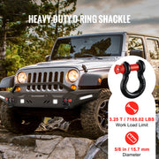 Charger l'image dans la visionneuse de galerie, Amocart 4pcs 5/8" D-Ring Shackle 8T 13T Breaking Strength Tow Hook with 3/4" Screw Pin for Truck Off Road Towing Accessories