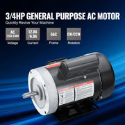 Bild in Galerie-Viewer laden, Amocart Electric Motor 1725rpm 115V/230V Air Compressor Motor Single Phase 5/8" Keyed Shaft CCW Rotation for General Equipment