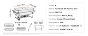 Bild in Galerie-Viewer laden, Amocart 8QT Rectangle Chafing Dish 2/4/6 Packs w/ Full Size Pans Buffet Catering Warmer Server Folding Stand Fuel Holder Tray
