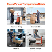 Bild in Galerie-Viewer laden, Amocart 1000 lbs 4 in 1 Hand Truck Convertible Dolly with Non-Slip Handle Aluminum Alloy Portable Trolley for Moving Home