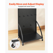 Bild in Galerie-Viewer laden, Amocart Standing Pegboard Display with Casters & 30 Hooks Thickened Steel Peg Board Panel for Retail Store Jewelry Shop
