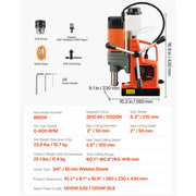 Charger l'image dans la visionneuse de galerie, Amocart Magnetic Drill Press Portable Mag Drill Press Adjustable Speed for Metal Surface Industrial and Home Improvement Orange
