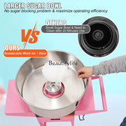 Charger l'image dans la visionneuse de galerie, Amocart Electric Cotton Candy Machine with Cart 1000W Commercial Floss Maker with Stainless Steel Bowl Sugar Scoop and Drawer