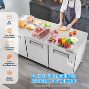 Load image into Gallery viewer, Amocart 72" Commercial Refrigerator Sandwich & Salad Prep Table 20Cu.Ft Food Prep Frost Free Refrigerator for Restaurant Bar