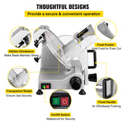 Load image into Gallery viewer, Amocart Meat Slicer 8/10inch Carbon Steel Blade Electric Deli Food Slicer Adjustable Thickness Commercial Home Cut Meat Cheese
