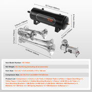Load image into Gallery viewer, Amocart Train Horns Kit 4 Trumpet Air Horn Kit 150dB Train Horns 12V Air Compressor with 3/6/10L Tank, for Pickup Trucks Train